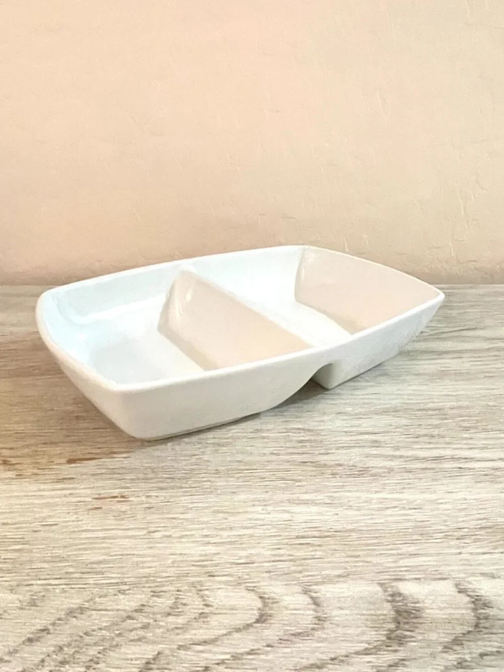 Target Home Divided Serving Dish 2 Section Serving Bowl White Porcelain